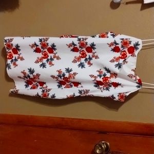 A white body on mini dress with flowers